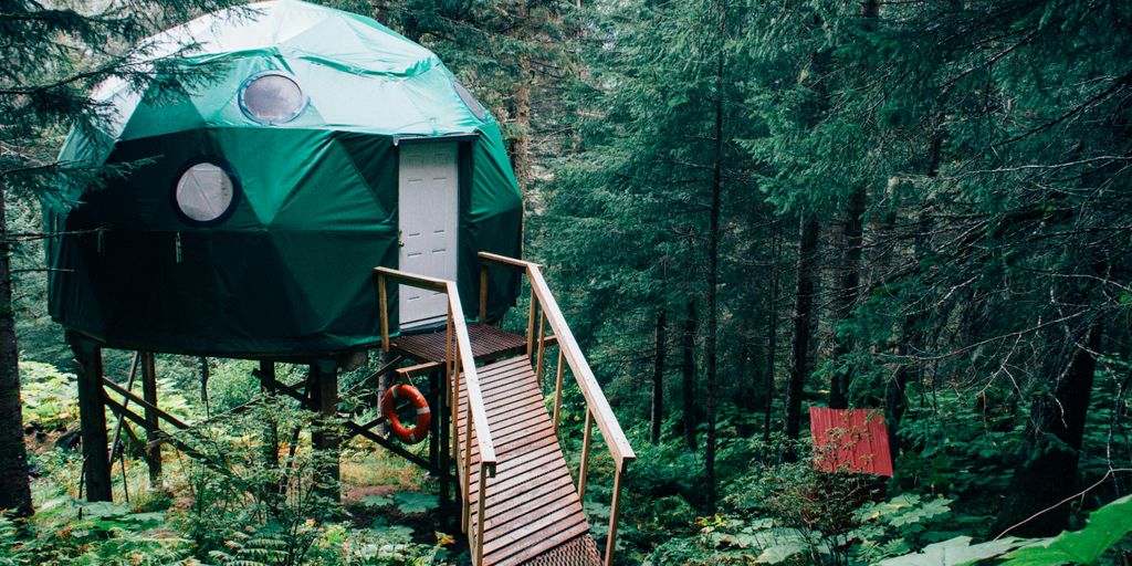 green dome near brown wooden dock near green leaved trees