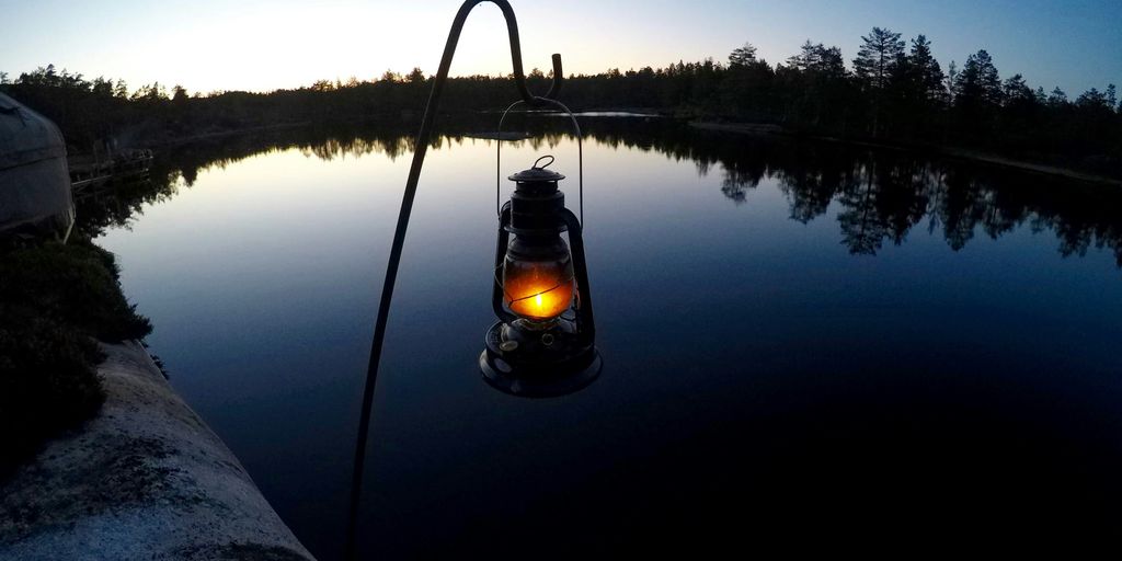 lamp near body of water